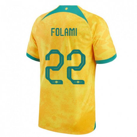 Kandiny Miesten Australian Ben Folami #22 Kultainen Kotipaita 22-24 Lyhythihainen Paita T-paita
