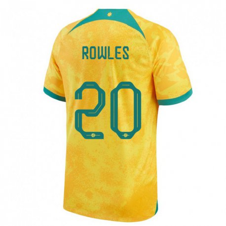 Kandiny Miesten Australian Kye Rowles #20 Kultainen Kotipaita 22-24 Lyhythihainen Paita T-paita