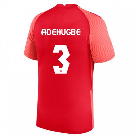 Kandiny Miesten Kanadan Samuel Adekugbe #3 Punainen Kotipaita 22-24 Lyhythihainen Paita T-paita