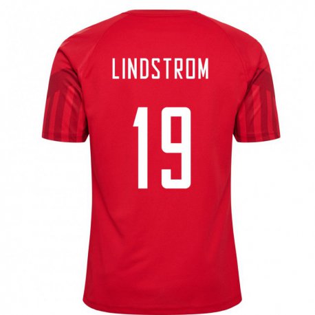 Kandiny Miesten Tanskan Jesper Lindstrom #19 Punainen Kotipaita 22-24 Lyhythihainen Paita T-paita