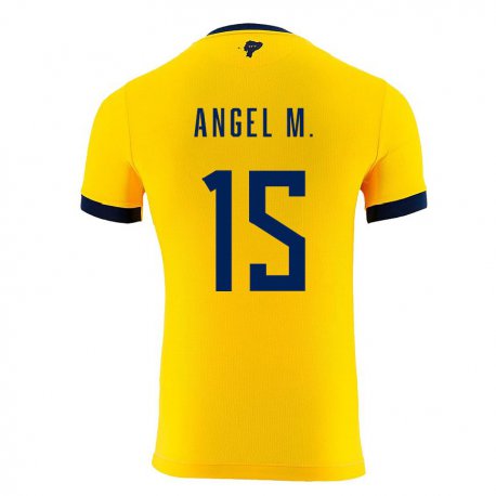 Kandiny Miesten Ecuadorin Angel Mena #15 Keltainen Kotipaita 22-24 Lyhythihainen Paita T-paita