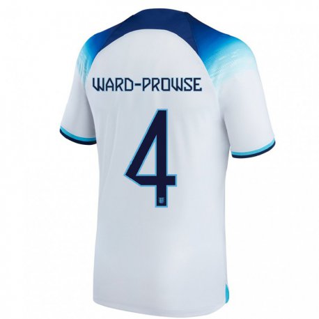 Kandiny Miesten Englannin James Ward-prowse #4 Valkoinen Sininen Kotipaita 22-24 Lyhythihainen Paita T-paita