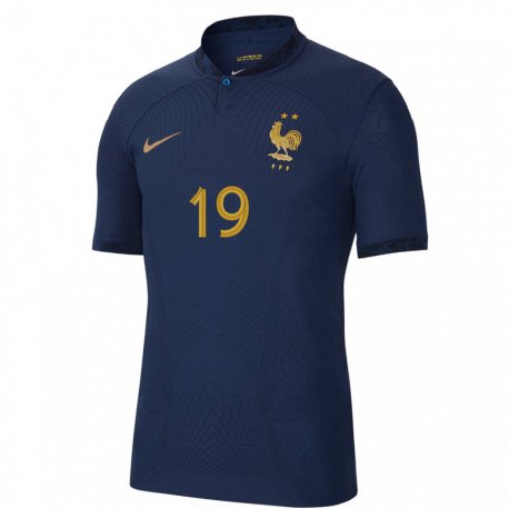 Kandiny Miesten Ranskan Karim Benzema #19 Laivastonsininen Kotipaita 22-24 Lyhythihainen Paita T-paita