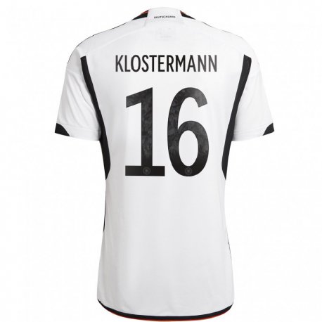 Kandiny Miesten Saksan Lukas Klostermann #16 Valkoinen Musta Kotipaita 22-24 Lyhythihainen Paita T-paita