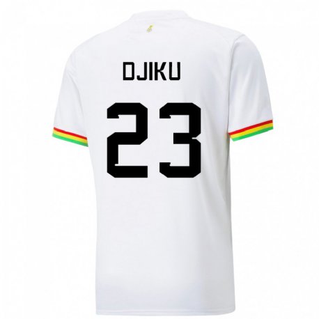 Kandiny Miesten Ghanan Alexander Djiku #23 Valkoinen Kotipaita 22-24 Lyhythihainen Paita T-paita