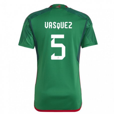Kandiny Miesten Meksikon Johan Vasquez #5 Vihreä Kotipaita 22-24 Lyhythihainen Paita T-paita