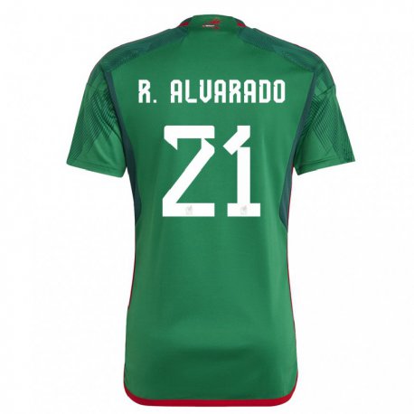Kandiny Miesten Meksikon Roberto Alvarado #21 Vihreä Kotipaita 22-24 Lyhythihainen Paita T-paita