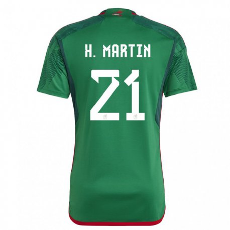 Kandiny Miesten Meksikon Henry Martin #21 Vihreä Kotipaita 22-24 Lyhythihainen Paita T-paita