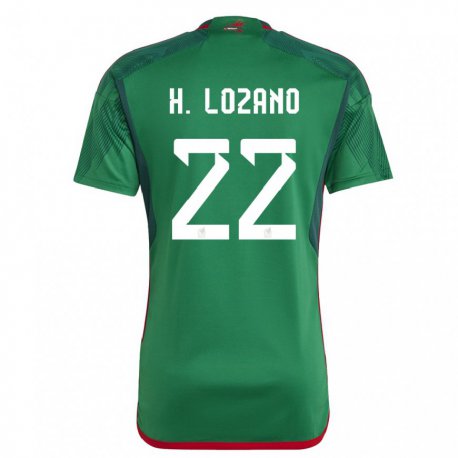 Kandiny Miesten Meksikon Hirving Lozano #22 Vihreä Kotipaita 22-24 Lyhythihainen Paita T-paita