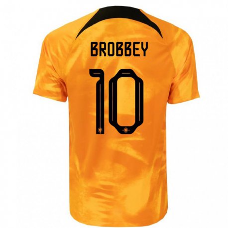 Kandiny Miesten Alankomaiden Brian Brobbey #10 Laseroranssi Kotipaita 22-24 Lyhythihainen Paita T-paita