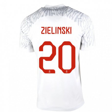 Kandiny Miesten Puolan Piotr Zielinski #20 Valkoinen Kotipaita 22-24 Lyhythihainen Paita T-paita