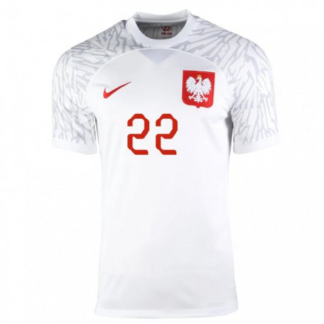 Kandiny Miesten Puolan Bartlomiej Dragowski #22 Valkoinen Kotipaita 22-24 Lyhythihainen Paita T-paita