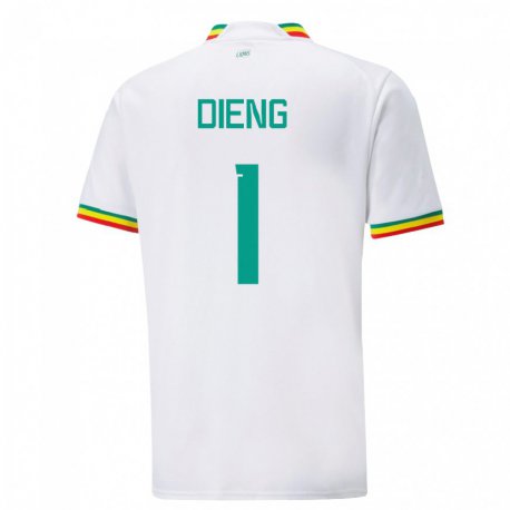 Kandiny Miesten Senegalin Timothy Dieng #1 Valkoinen Kotipaita 22-24 Lyhythihainen Paita T-paita