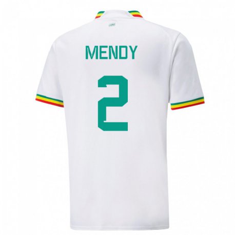 Kandiny Miesten Senegalin Formose Mendy #2 Valkoinen Kotipaita 22-24 Lyhythihainen Paita T-paita