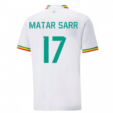 Kandiny Miesten Senegalin Pape Matar Sarr #17 Valkoinen Kotipaita 22-24 Lyhythihainen Paita T-paita