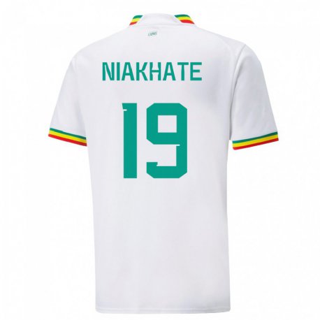 Kandiny Miesten Senegalin Moussa Niakhate #19 Valkoinen Kotipaita 22-24 Lyhythihainen Paita T-paita