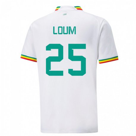 Kandiny Miesten Senegalin Mamadou Loum #25 Valkoinen Kotipaita 22-24 Lyhythihainen Paita T-paita