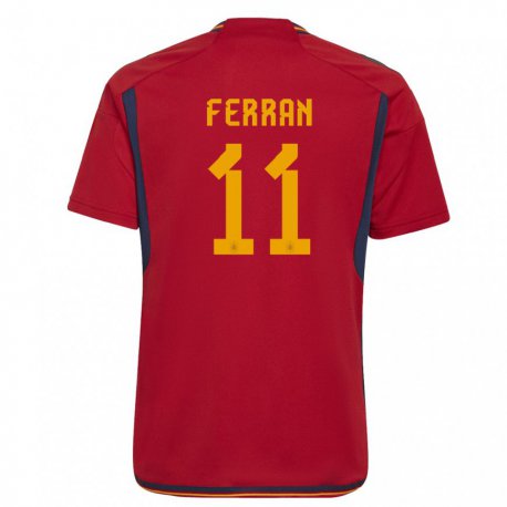 Kandiny Miesten Espanjan Ferran Torres #11 Punainen Kotipaita 22-24 Lyhythihainen Paita T-paita