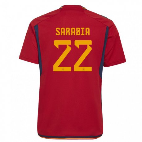 Kandiny Miesten Espanjan Pablo Sarabia #22 Punainen Kotipaita 22-24 Lyhythihainen Paita T-paita