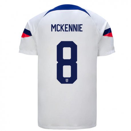 Kandiny Miesten Yhdysvaltain Weston Mckennie #8 Valkoinen Kotipaita 22-24 Lyhythihainen Paita T-paita