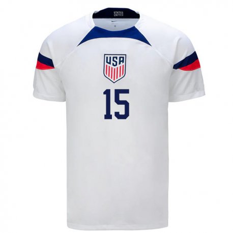 Kandiny Miesten Yhdysvaltain Johnny #15 Valkoinen Kotipaita 22-24 Lyhythihainen Paita T-paita