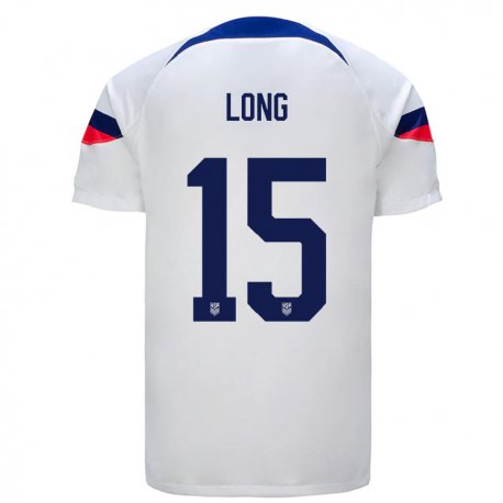 Kandiny Miesten Yhdysvaltain Aaron Long #15 Valkoinen Kotipaita 22-24 Lyhythihainen Paita T-paita