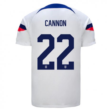 Kandiny Miesten Yhdysvaltain Reggie Cannon #22 Valkoinen Kotipaita 22-24 Lyhythihainen Paita T-paita