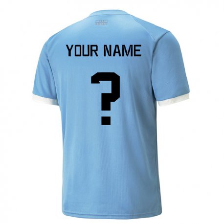 Kandiny Miesten Uruguayn Nimesi #0 Sininen Kotipaita 22-24 Lyhythihainen Paita T-paita
