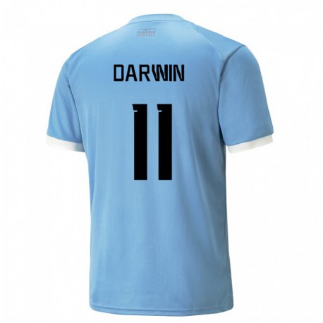 Kandiny Miesten Uruguayn Darwin Nunez #11 Sininen Kotipaita 22-24 Lyhythihainen Paita T-paita