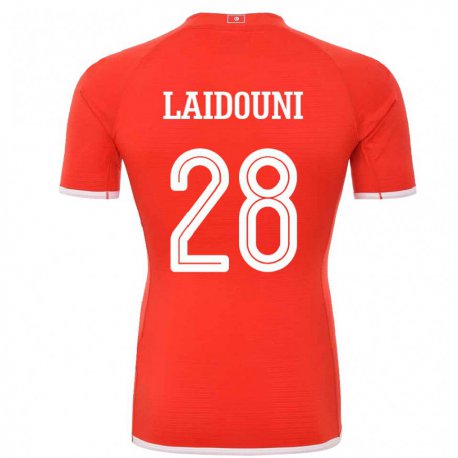 Kandiny Miesten Tunisian Aissa Laidouni #28 Punainen Kotipaita 22-24 Lyhythihainen Paita T-paita