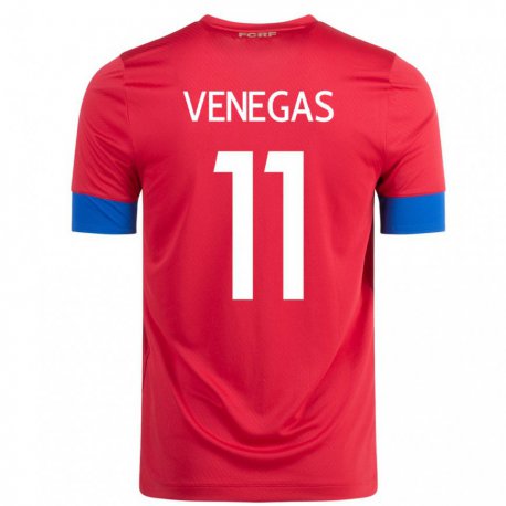 Kandiny Miesten Costa Rican Johan Venegas #11 Punainen Kotipaita 22-24 Lyhythihainen Paita T-paita