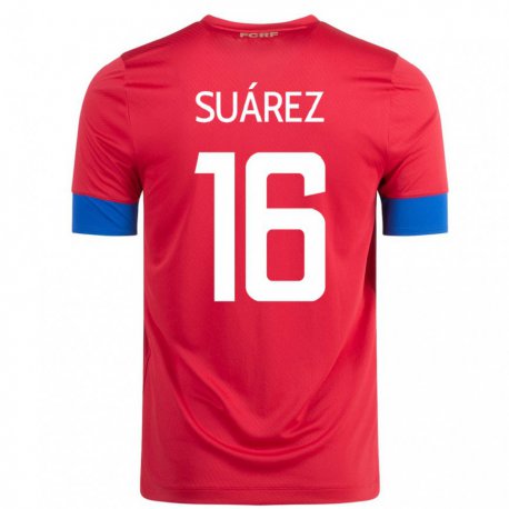 Kandiny Miesten Costa Rican Aaron Suarez #16 Punainen Kotipaita 22-24 Lyhythihainen Paita T-paita