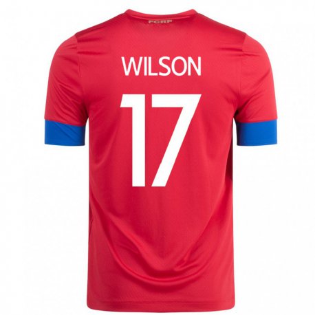 Kandiny Miesten Costa Rican Roan Wilson #17 Punainen Kotipaita 22-24 Lyhythihainen Paita T-paita