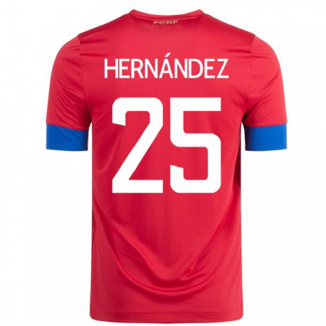Kandiny Miesten Costa Rican Anthony Hernandez #25 Punainen Kotipaita 22-24 Lyhythihainen Paita T-paita