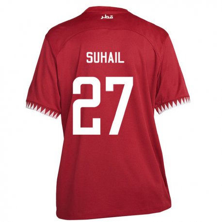 Kandiny Miesten Qatarin Ahmed Suhail #27 Kastanjanruskea Kotipaita 22-24 Lyhythihainen Paita T-paita