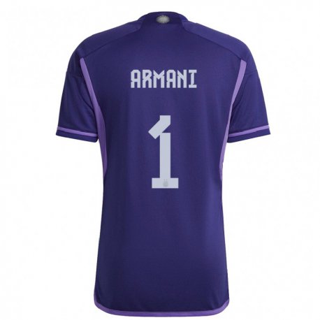Kandiny Miesten Argentiinan Franco Armani #1 Violetti Vieraspaita 22-24 Lyhythihainen Paita T-paita