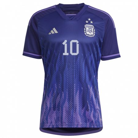 Kandiny Miesten Argentiinan Lionel Messi #10 Violetti Vieraspaita 22-24 Lyhythihainen Paita T-paita