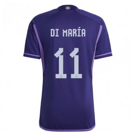 Kandiny Miesten Argentiinan Angel Di Maria #11 Violetti Vieraspaita 22-24 Lyhythihainen Paita T-paita