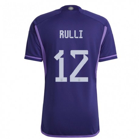 Kandiny Miesten Argentiinan Geronimo Rulli #12 Violetti Vieraspaita 22-24 Lyhythihainen Paita T-paita