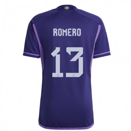 Kandiny Miesten Argentiinan Cristian Romero #13 Violetti Vieraspaita 22-24 Lyhythihainen Paita T-paita