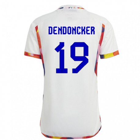 Kandiny Miesten Belgian Leander Dendoncker #19 Valkoinen Vieraspaita 22-24 Lyhythihainen Paita T-paita