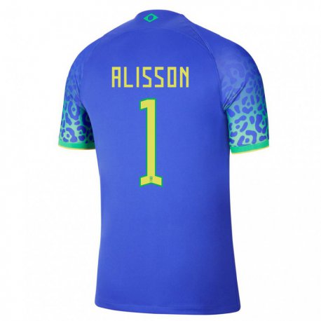 Kandiny Miesten Brasilian Alisson #1 Sininen Vieraspaita 22-24 Lyhythihainen Paita T-paita