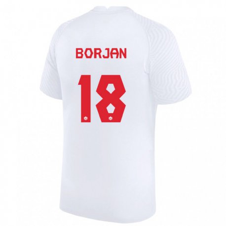 Kandiny Miesten Kanadan Milan Borjan #18 Valkoinen Vieraspaita 22-24 Lyhythihainen Paita T-paita
