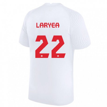 Kandiny Miesten Kanadan Richie Laryea #22 Valkoinen Vieraspaita 22-24 Lyhythihainen Paita T-paita