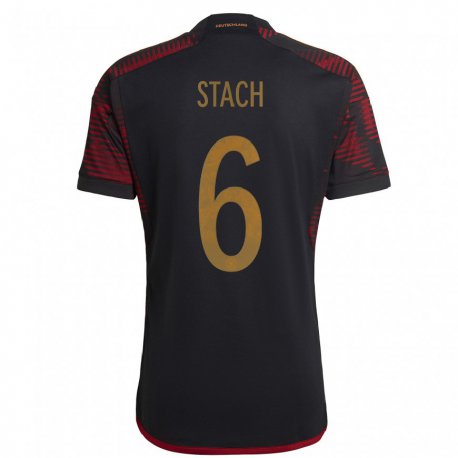 Kandiny Miesten Saksan Anton Stach #6 Musta Kastanjanruskea Vieraspaita 22-24 Lyhythihainen Paita T-paita
