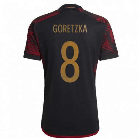 Kandiny Miesten Saksan Leon Goretzka #8 Musta Kastanjanruskea Vieraspaita 22-24 Lyhythihainen Paita T-paita