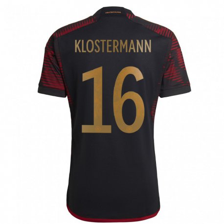 Kandiny Miesten Saksan Lukas Klostermann #16 Musta Kastanjanruskea Vieraspaita 22-24 Lyhythihainen Paita T-paita