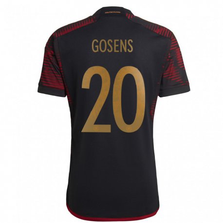 Kandiny Miesten Saksan Robin Gosens #20 Musta Kastanjanruskea Vieraspaita 22-24 Lyhythihainen Paita T-paita