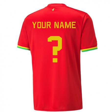 Kandiny Miesten Ghanan Nimesi #0 Punainen Vieraspaita 22-24 Lyhythihainen Paita T-paita