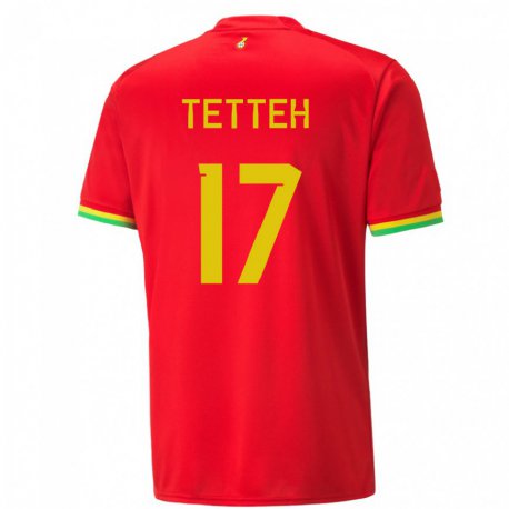 Kandiny Miesten Ghanan Benjamin Tetteh #17 Punainen Vieraspaita 22-24 Lyhythihainen Paita T-paita